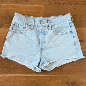 Levi's 501 Sky Blue Denim Shorts size 27 Like new